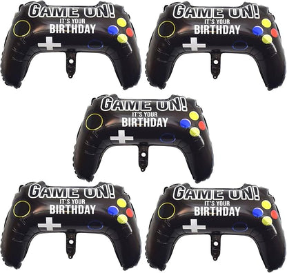 5 Pieces Video Game Party Balloons, Giant Video Game Controller Mylar Foil by Lingqiang