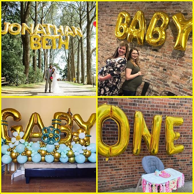 Gold Letter Balloons 40 Inch Large Letter G Balloon Aluminum | Foil Mylar Big - Image 3