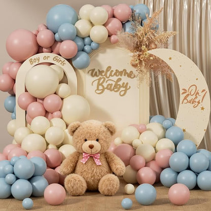 Gender Reveal Balloons Garland Arch Kit 154Pcs by Unknown