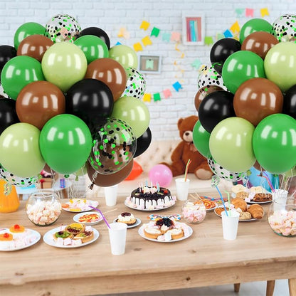 Green and Brown Balloons, Dark Emerald Green Confetti Balloon - Image 7