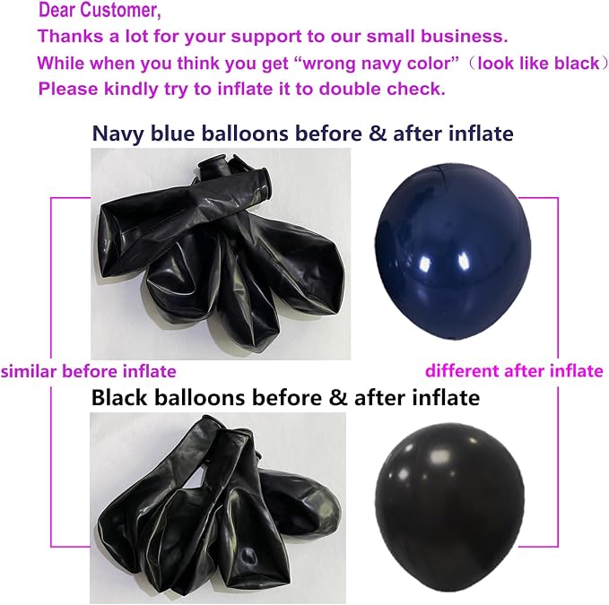 ZJDHPTY 4 Set Navy Blue Silver Balloon Stand Table Centerpieces Party Decor | - Image 2