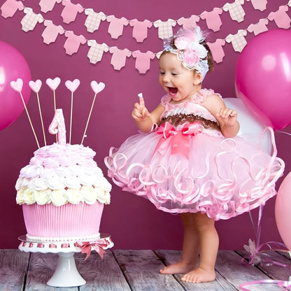 Weysat 2 Pcs Baby Clothes Banner Baby Girls Shower Decorations Pink Bodysuit - Image 4