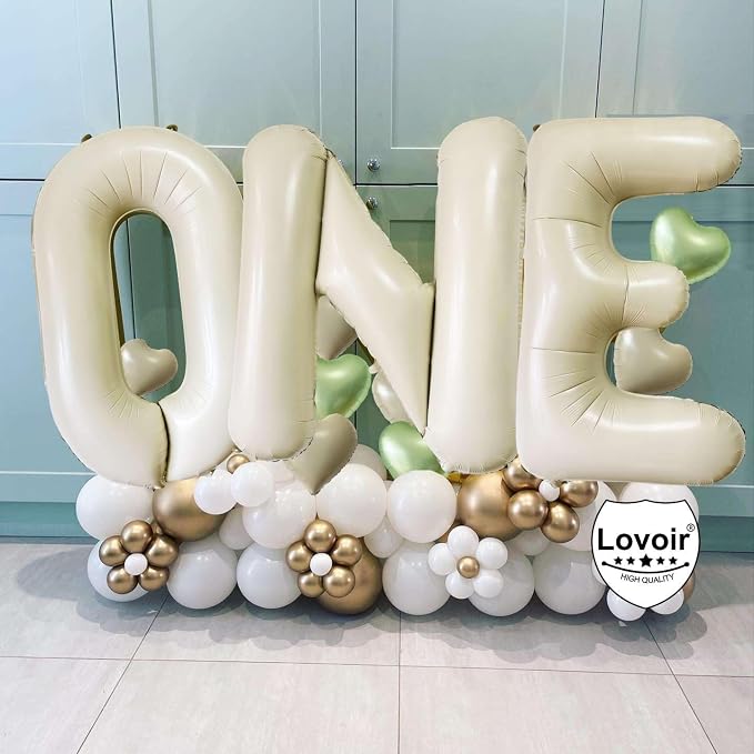 Cream White Letter M Balloons - Image 4
