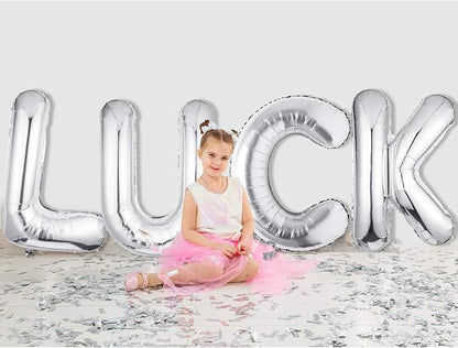 Single Aluminum Hanging Foil Film Silver Letter Balloons J 40 Inch | - Image 3