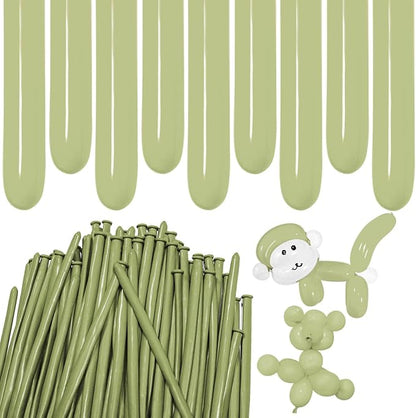 Avocado Green Long Balloons Premium 260 Twisting Balloons Animals Magic by ZBYDNG