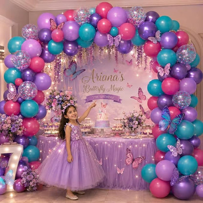 Hot Pink Blue Purple Balloons - Image 4