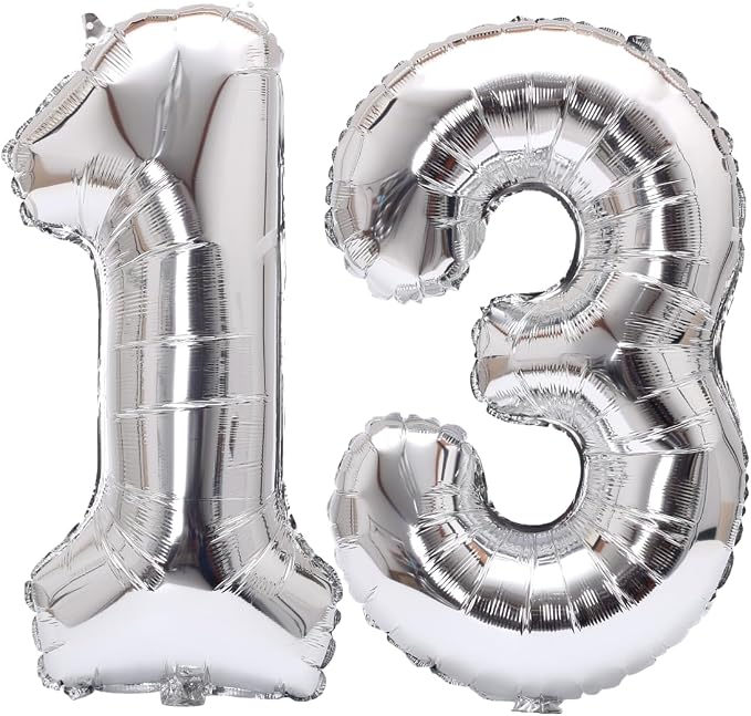 Number 13 Balloon Foil Mylar Balloons by YPSelected