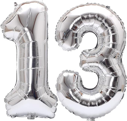Number 13 Balloon Foil Mylar Balloons by YPSelected