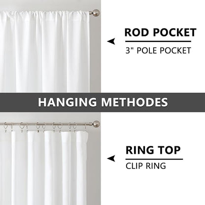 Tollpiz Short Linen Tier Curtains Rod Pocket Semi Sheer Half Kitchen Curtain - Image 5
