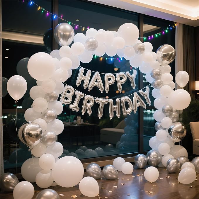White Balloons Birthday Decorations 30 Pack 18 inch Round Wedding Ballons - Image 4