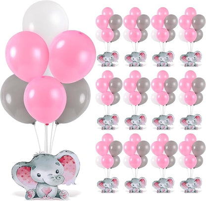 12 Sets Elephant Baby Shower Balloon Stand Kit by Unknown