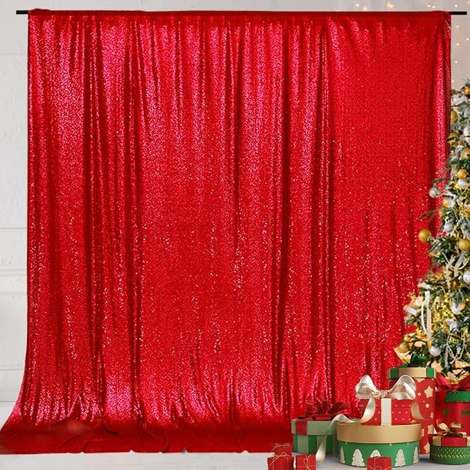 Eternal Beauty Red 3mm Sequin Backdrop 20x10 Ft - Image 3