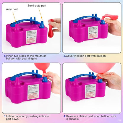 Electric Balloon Pump with Dual Nozzle & 2 Tying Tools | 110V 600W Portable - Image 3