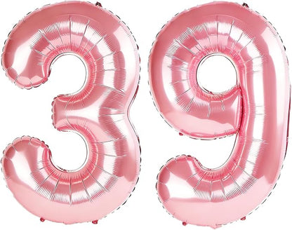 40 Inch Number 39 Balloons for 39th Birthday Party Decorations, 0-100 Jewelry by FOBELEC