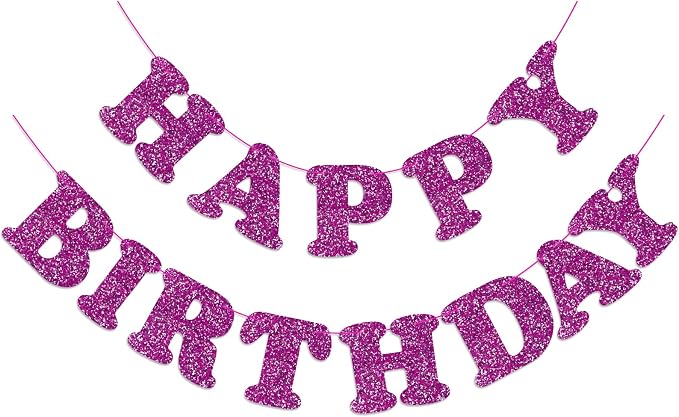 Purple Happy Birthday Banner Birthday Party Decorations Happy Birthday Banner by Adecortalk