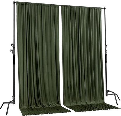 AK TRADING CO. 10 feet x 10 feet Olive IFR Polyester Backdrop Drapes Curtains - Image 2