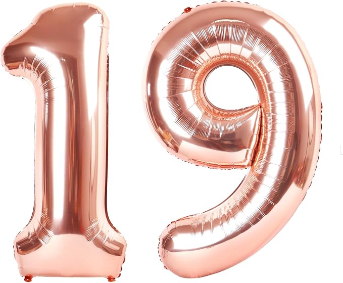 Balloons Number 40 Inch Rose Gold 19 Balloon by Mluchee