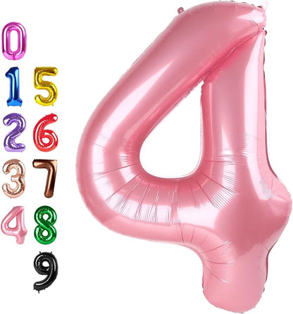 Number Balloons 4 Balloon Pearl Pink by Enyeopd