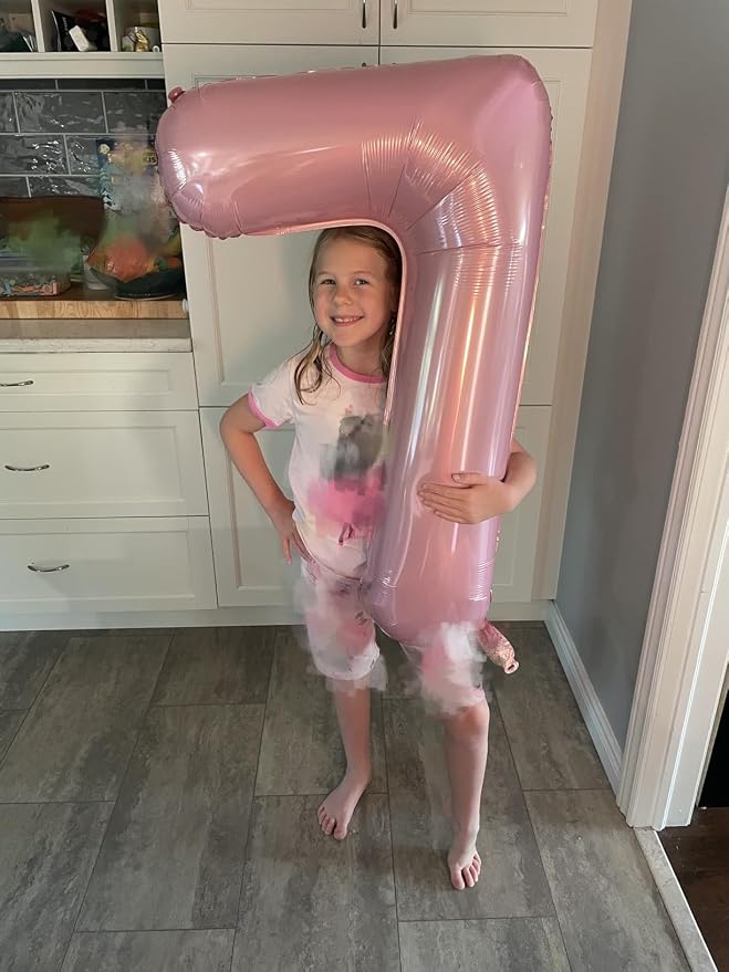 Number 17 Balloon 40Inch for 17 Year Old Birthday Decorations, Pearl Pink | - Image 4