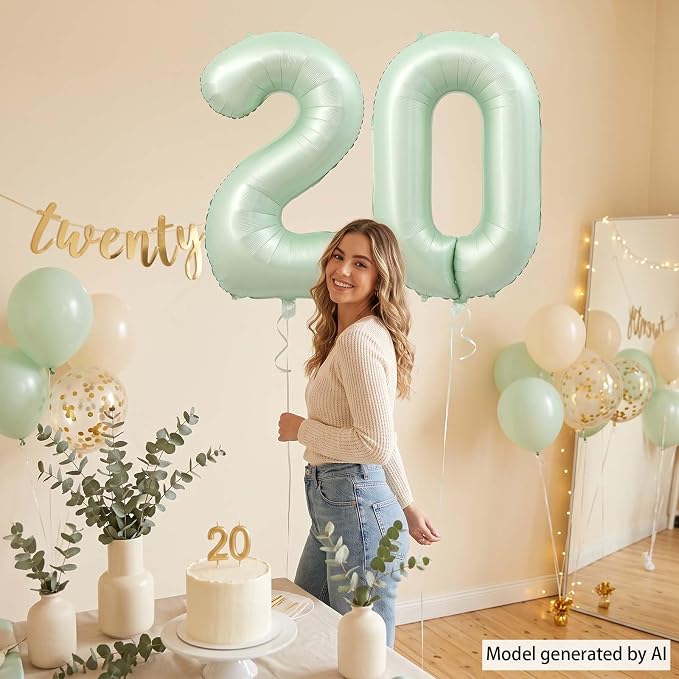 Olive Green Number 20 Balloon 40 Inch, Sign - Image 2