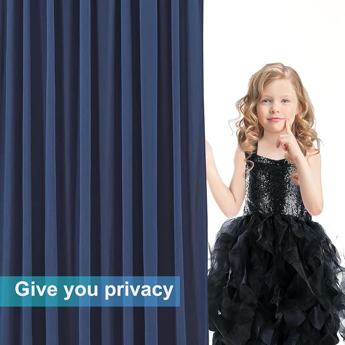 6 Panels Navy Blue Backdrop Curtains - Image 7