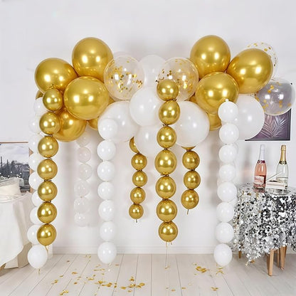White and Gold Quick Link Balloons - Image 4