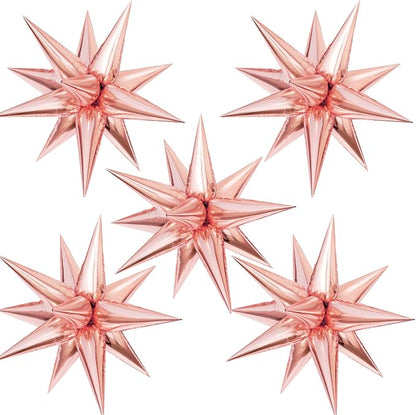 60 Pcs Star Balloons Explosion 12 Point Foil Cone Balloons Magic Balloon Large by TOTAFAM