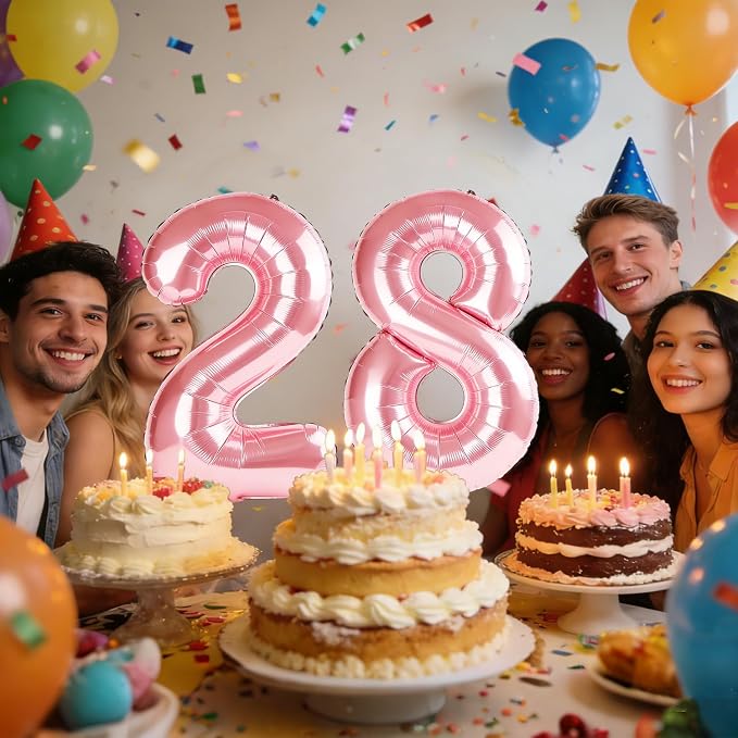 40 Inch Number 28 Balloons for 28th Birthday Party Decorations, 0-100 Jewelry - Image 2