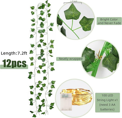 RECUTMS 12 Pack 86Ft Fake Ivy Vines - Image 2