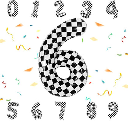40 Inch Checkered Number Balloon by Unknown