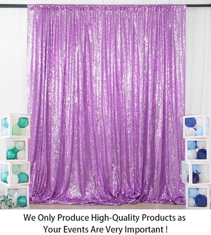 ShinyBeauty Sequin Curtain Lavender 4FTx8FT Sequin Photo Backdrop Light Purple - Image 2