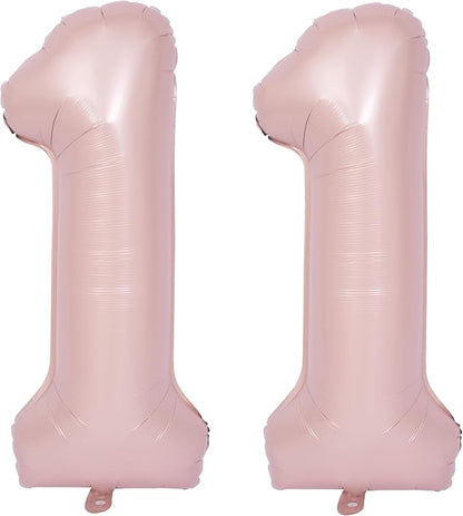 40 In Matte Pink Number Balloons Helium Foil Mylar Balloon Party Digital 11 | by Exquisitehighqualitypartydecorationstomeetyoureveryneed%EF%BC%81