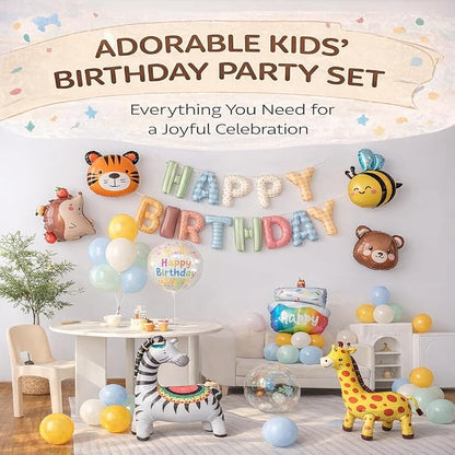 Animals Happy Birthday Foil Balloon Decorations Kit - Image 2
