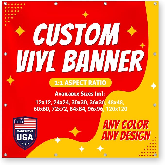 Custom Vinyl Banner with 150+ Sizes – Personalized Outdoor or Indoor Sign – Any by Unknown