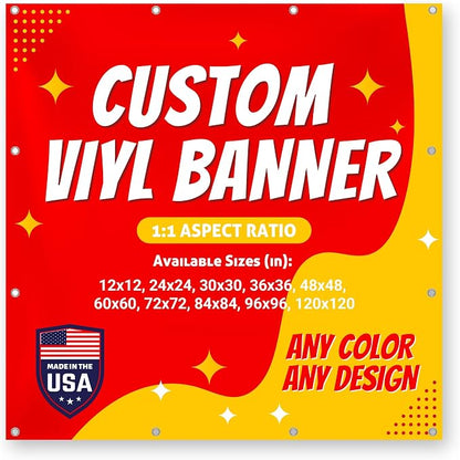 Custom Vinyl Banner with 150+ Sizes – Personalized Outdoor or Indoor Sign – Any by Unknown