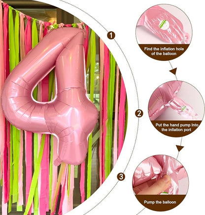 Number Balloons 4 Balloon Pearl Pink - Image 5