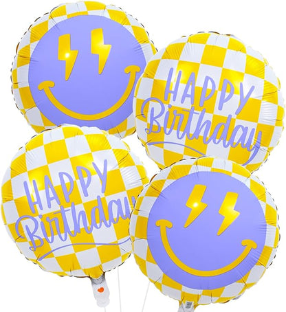 18 Inch Smile Face Birthday Foil Balloons by Paeyeq