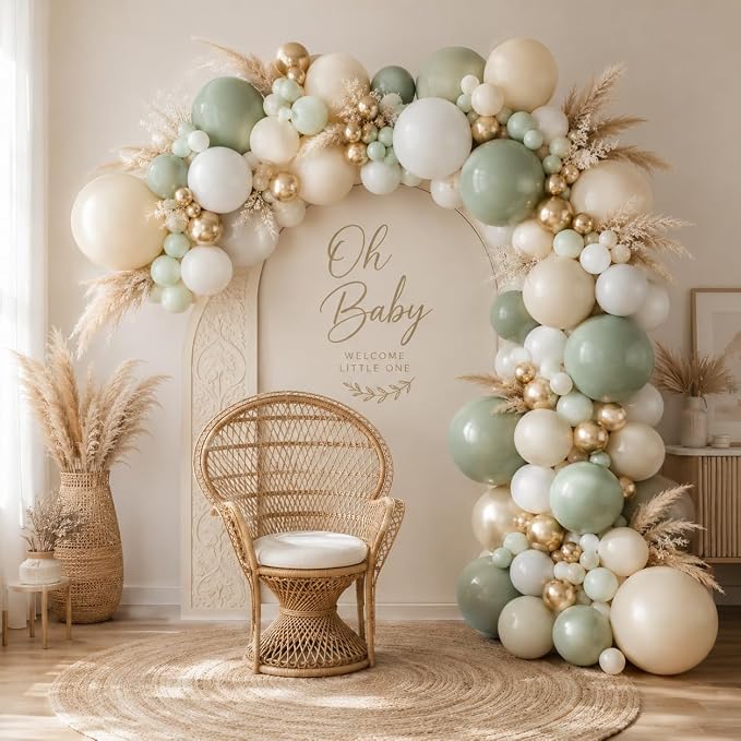 Sage Green Balloon Garland Kit by Jobkoo