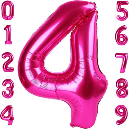 4 Balloon Number 40 Inch Hot Pink Balloons by Mluchee