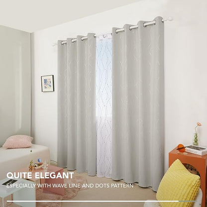Deconovo Living Room Curtains 95 Inches Long, Thermal Insulated, Room Darkening - Image 7