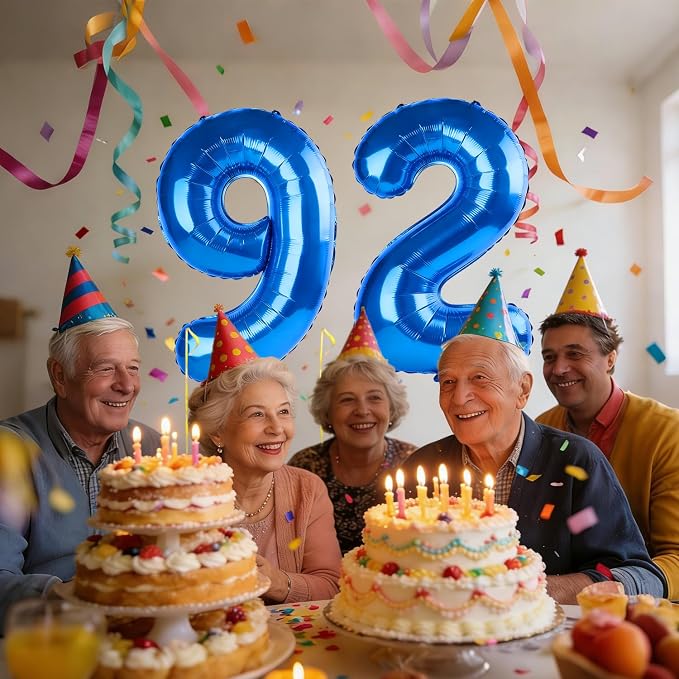 40 Inch Number 92 Balloons for 92nd Birthday Party Decorations, 0-100 Dark Blue - Image 2