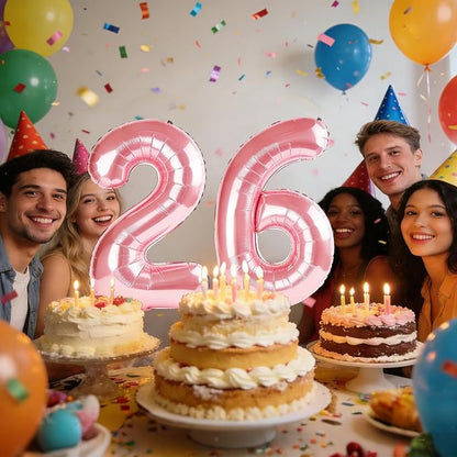 40 Inch Number 26 Balloons for 26th Birthday Party Decorations, 0-100 Jewelry - Image 2