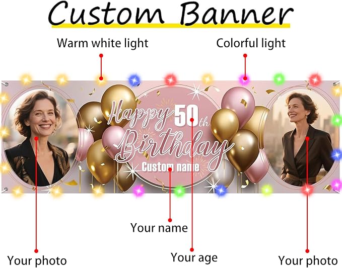 Dicodes Personalized Happy Birthday Banner - Image 2