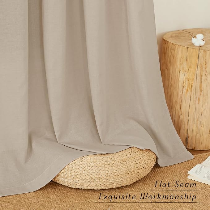 NICETOWN Thick Linen Blend 108 inches Long Curtains, Grommet Bedroom Window - Image 7