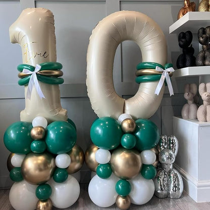 40 Inch Cream Number 1 Balloon, Digital 1 Helium Balloon - Image 7