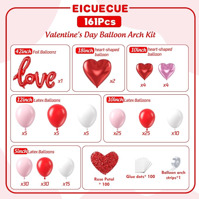 Valentines Day Balloons Garland Arch Kit - Image 2