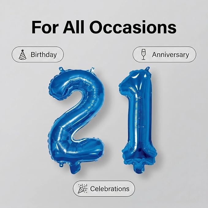 20 Pieces Foil Mylar Number Balloons 0 to 9 Set - Image 6