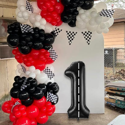 Race Car Number 1 Balloons, 40 Inch Birthday Balloons, Two Fast Balloon Race - Image 4
