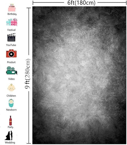 6x9ft Abstract Black Gray Portrait Photography Backdrops Photo Studio Prop - Image 3