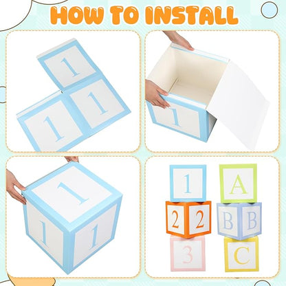 Gueevin English Teacher Party Decorations 6 Pcs Pastel Abc 123 Balloon Boxes - Image 3